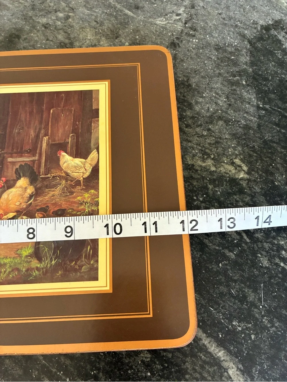 Pimpernel Vintage Set of 4 Traditional Barnyard Scene Chickens Rooster Placemats